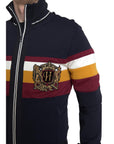 Dolce & Gabbana Elegant Blue Striped Zip Cardigan Sweater