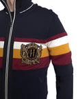 Dolce & Gabbana Elegant Blue Striped Zip Cardigan Sweater