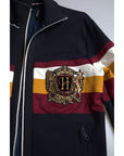 Dolce & Gabbana Elegant Blue Striped Zip Cardigan Sweater