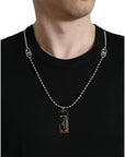 Dolce & Gabbana Sleek Cotton Round Neck T-Shirt with Chain Detail