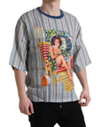 Dolce & Gabbana Elegant Linen T-Shirt with AGOSTO Motif