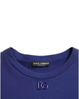 Dolce & Gabbana Royal Blue Cotton Crewneck Sweater