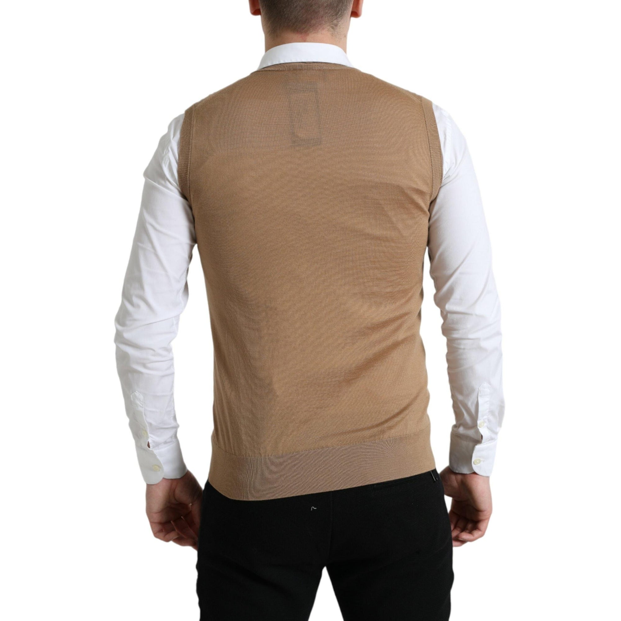 Dolce & Gabbana Elegant Sleeveless V-Neck Wool Sweater