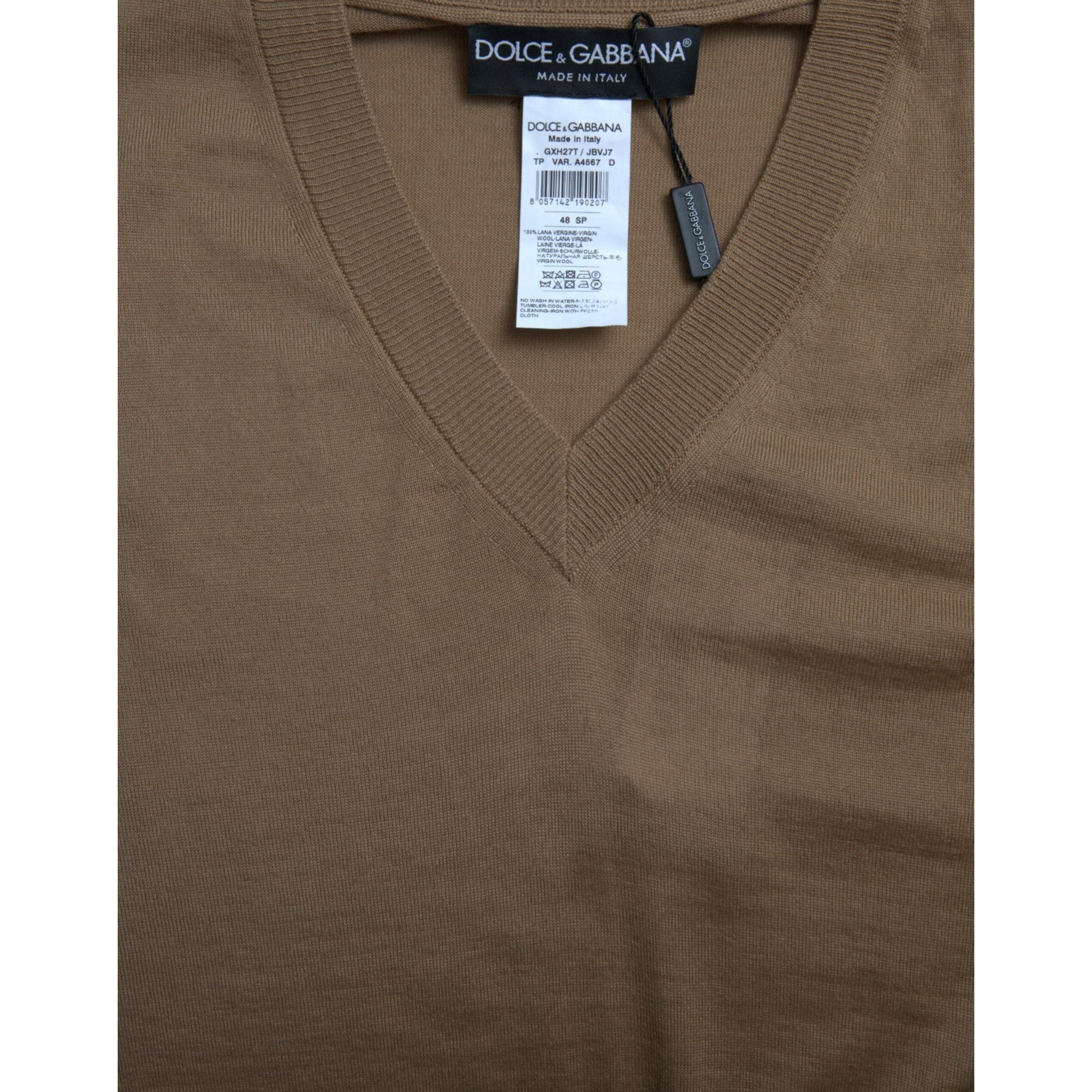 Dolce & Gabbana Elegant Sleeveless V-Neck Wool Sweater