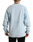 Dolce & Gabbana Elegant Light Blue Cotton Blend Crew Neck Sweater