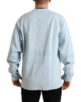 Dolce & Gabbana Elegant Light Blue Cotton Blend Crew Neck Sweater