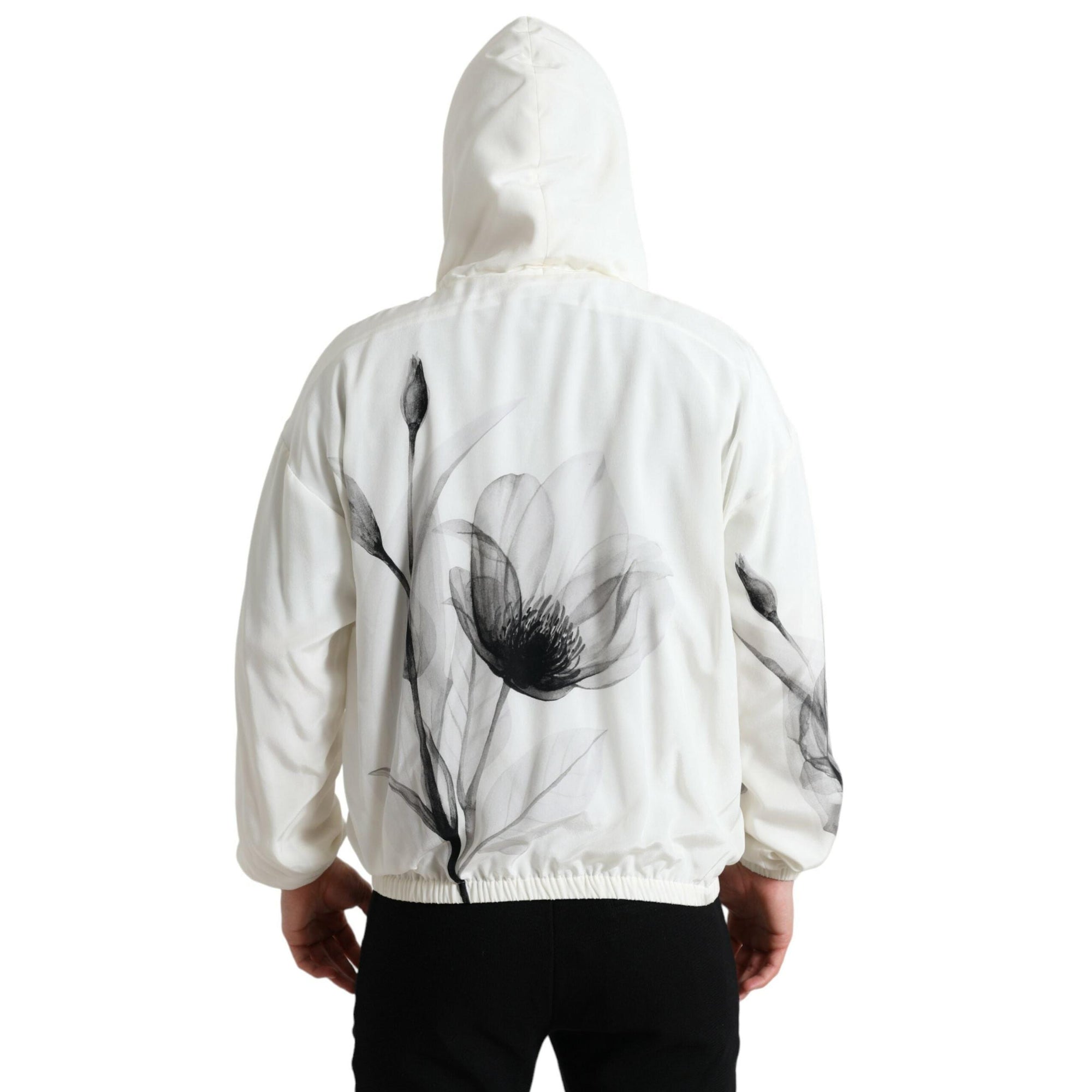 Dolce & Gabbana Elegant Floral Silk Hooded Pullover
