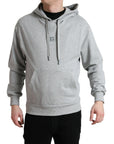Dolce & Gabbana Chic Gray Logo Hooded Cotton Sweater