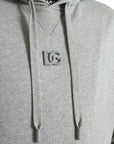 Dolce & Gabbana Chic Gray Logo Hooded Cotton Sweater
