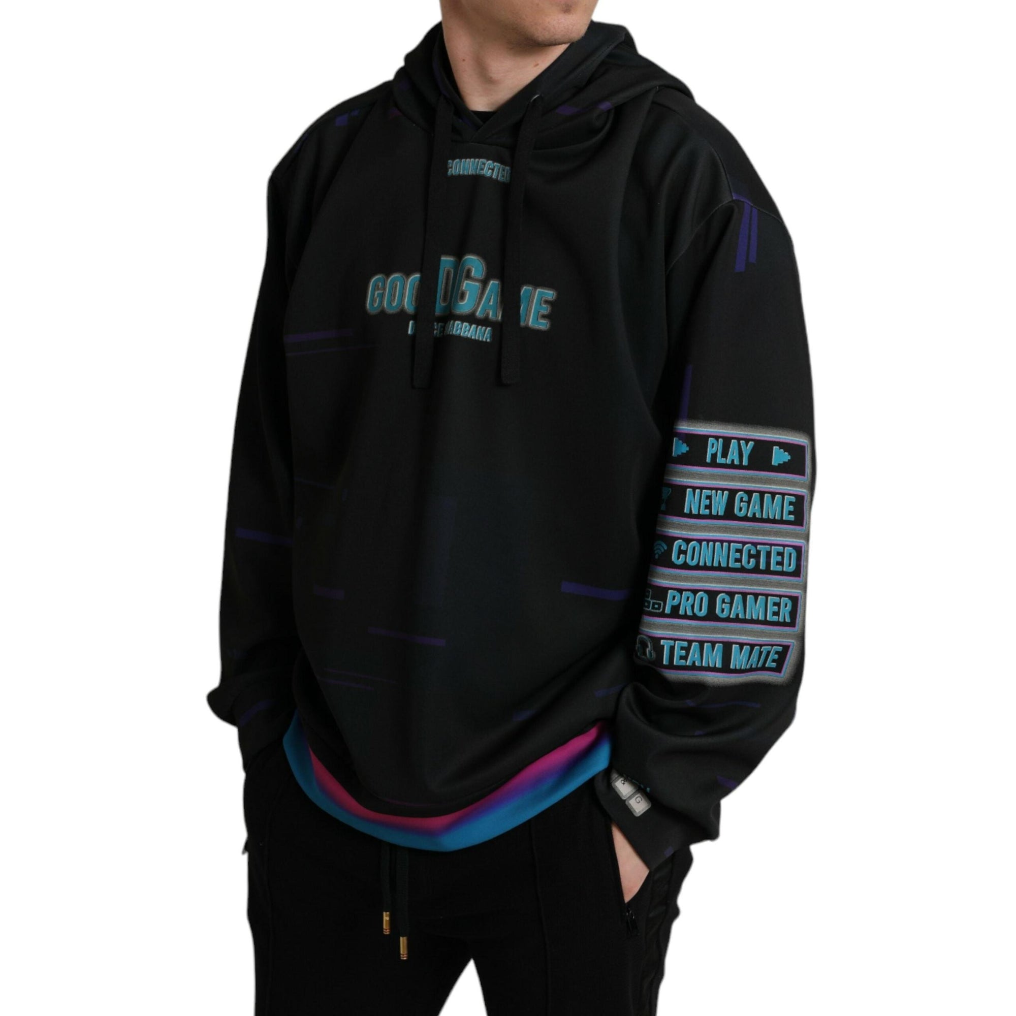 Dolce & Gabbana Elegant Graphic Print Hooded Pullover