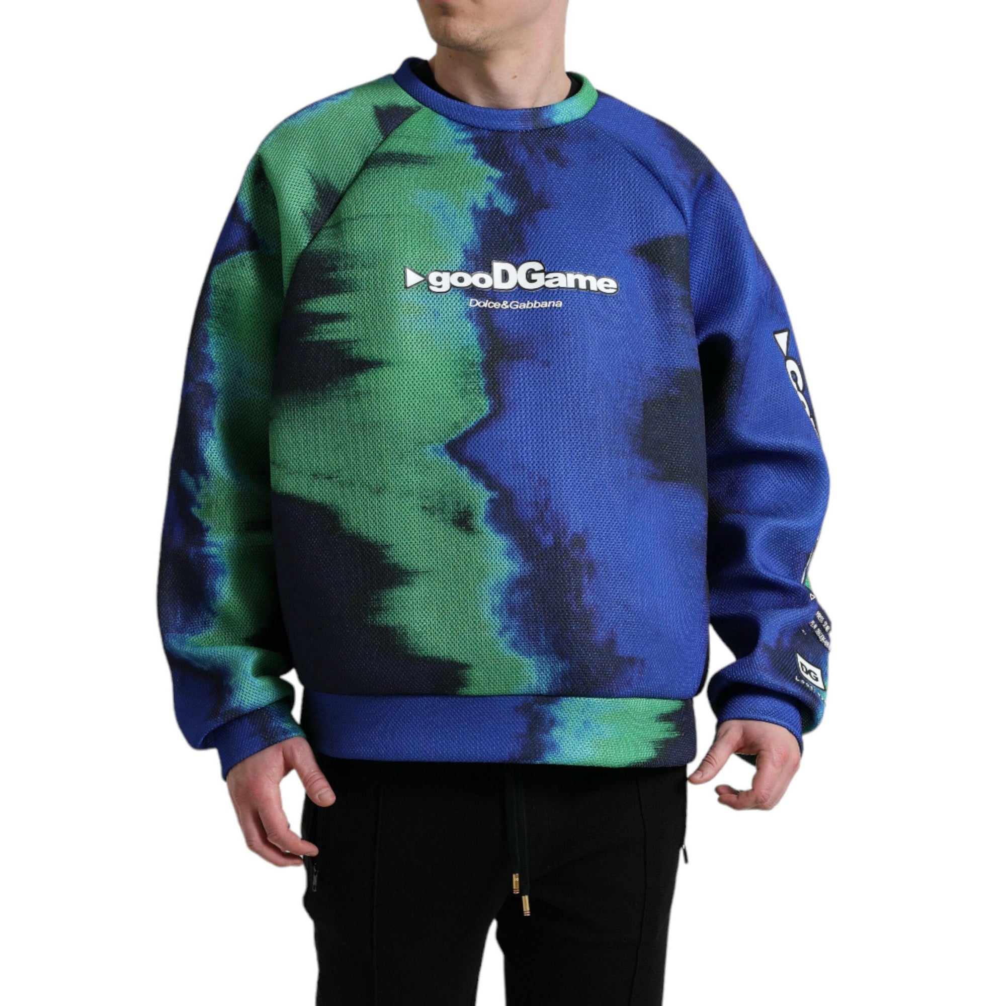 Dolce & Gabbana Multicolor Graphic Crew Neck Pullover Sweater