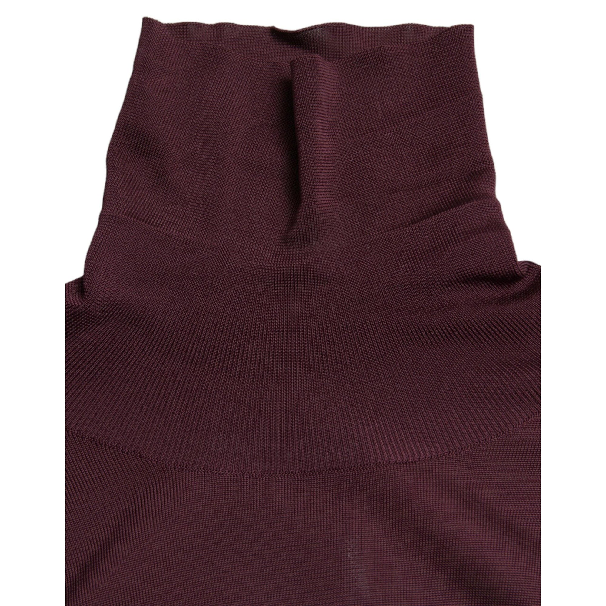 Dolce & Gabbana Maroon Turtleneck Viscose Sweater