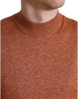 Dolce & Gabbana Silk-Cashmere Orange Crew Neck Sweater