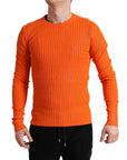 Dolce & Gabbana Sleek Sunset Orange Knitted Pullover Sweater