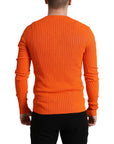 Dolce & Gabbana Sleek Sunset Orange Knitted Pullover Sweater