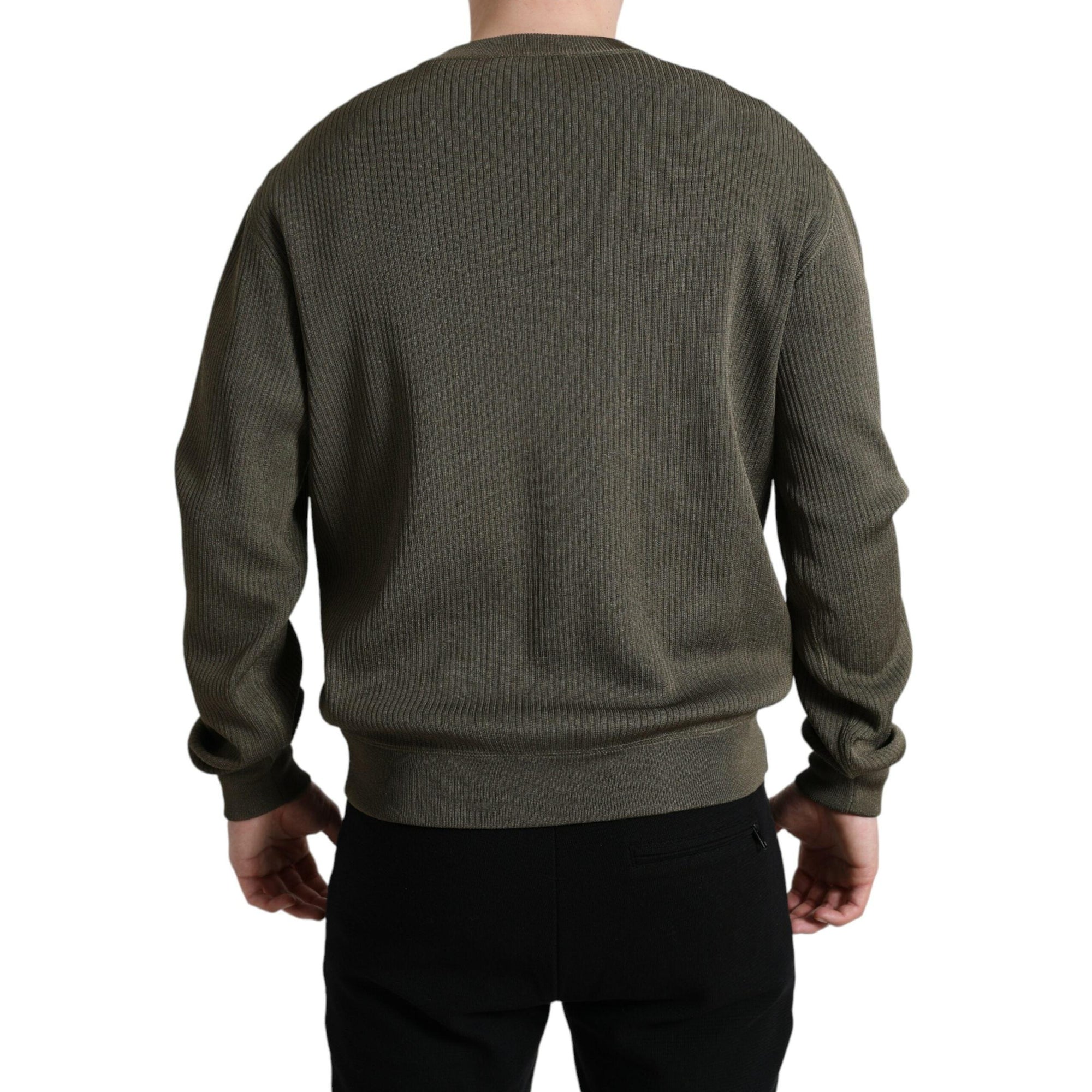 Dolce & Gabbana Elegant Green Crew Neck Sweater