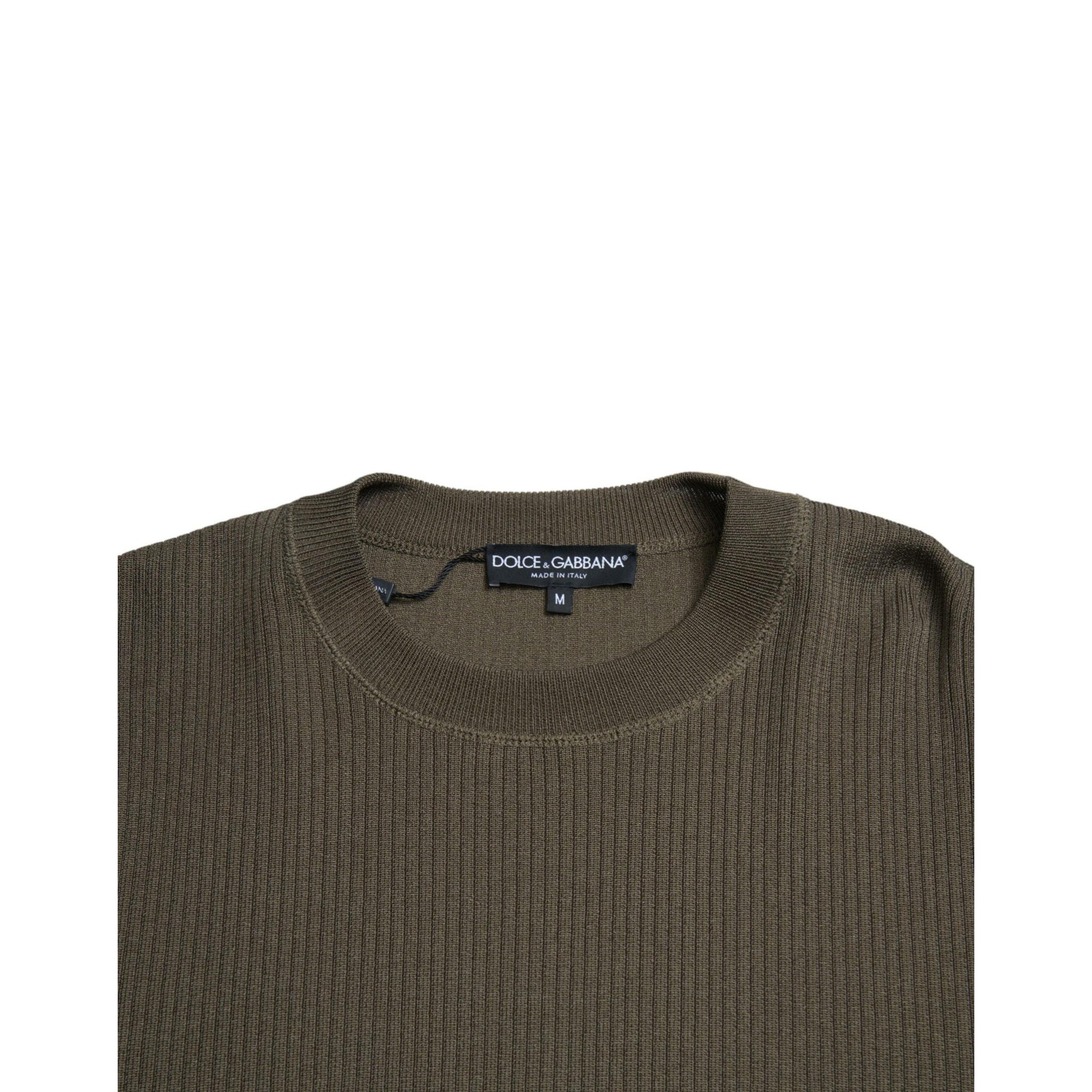 Dolce & Gabbana Elegant Green Crew Neck Sweater
