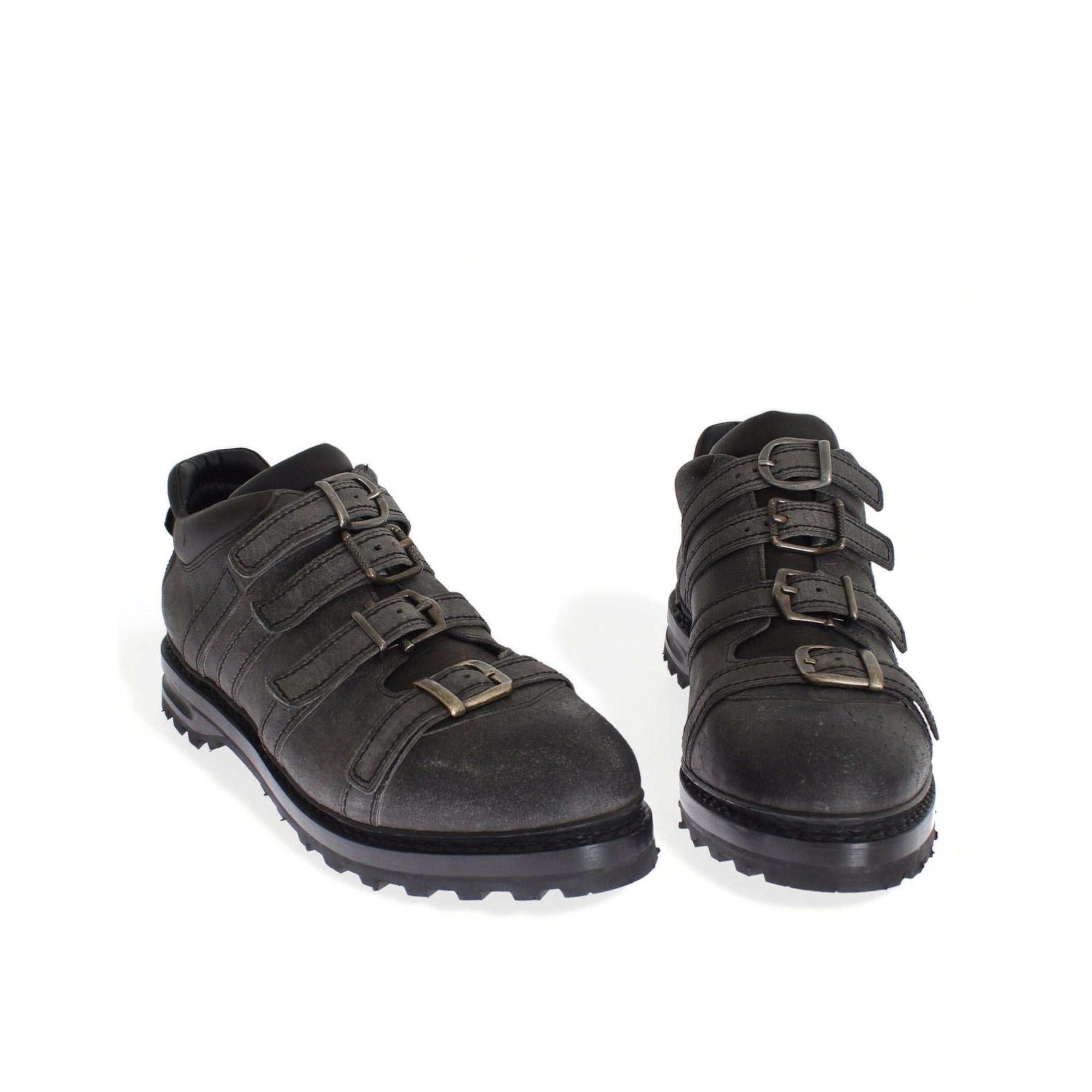 Dolce & Gabbana Elegant Gray Leather Ankle Boots
