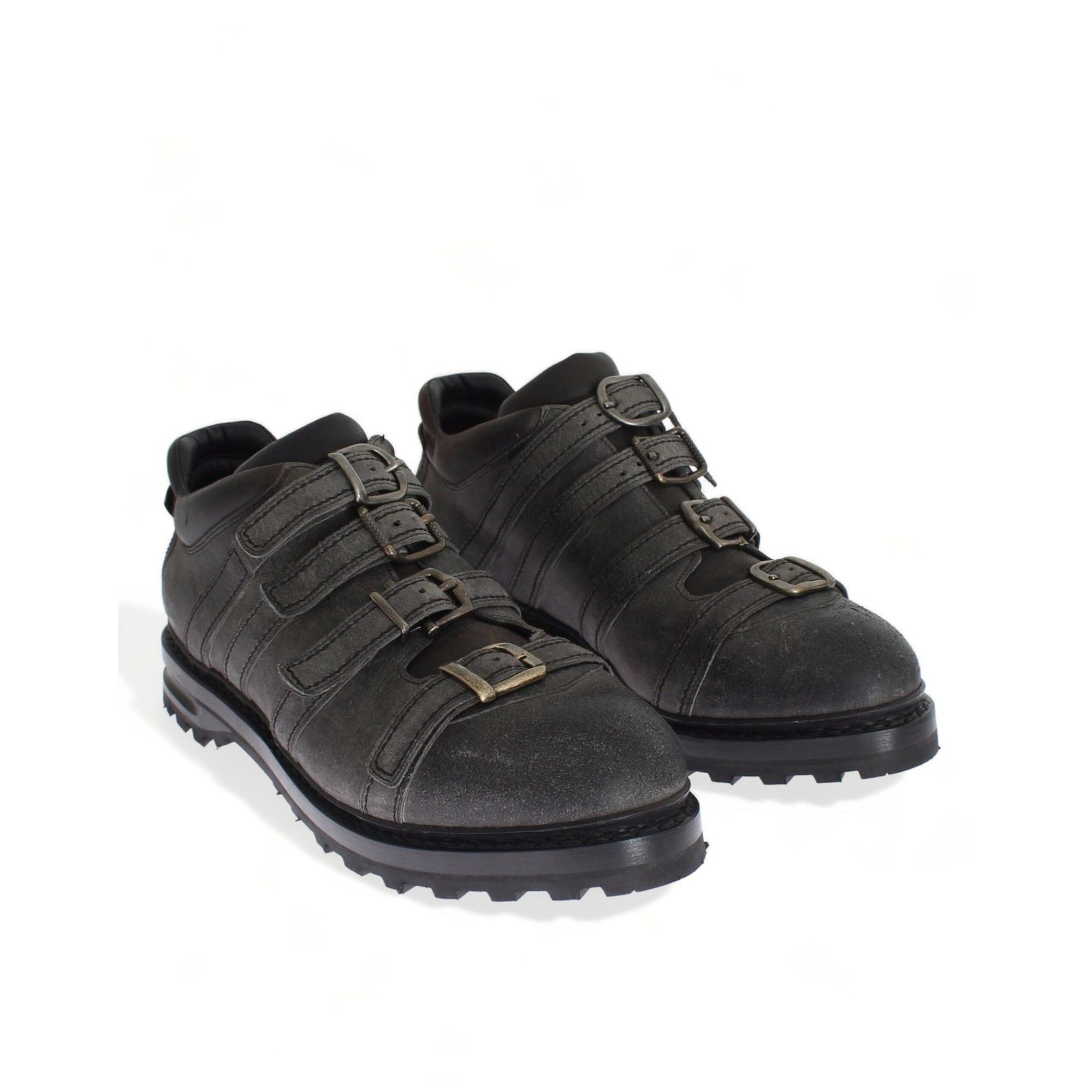 Dolce & Gabbana Elegant Gray Leather Ankle Boots