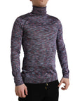 Dolce & Gabbana Elegant Turtleneck Pullover Sweater in Blue Purple