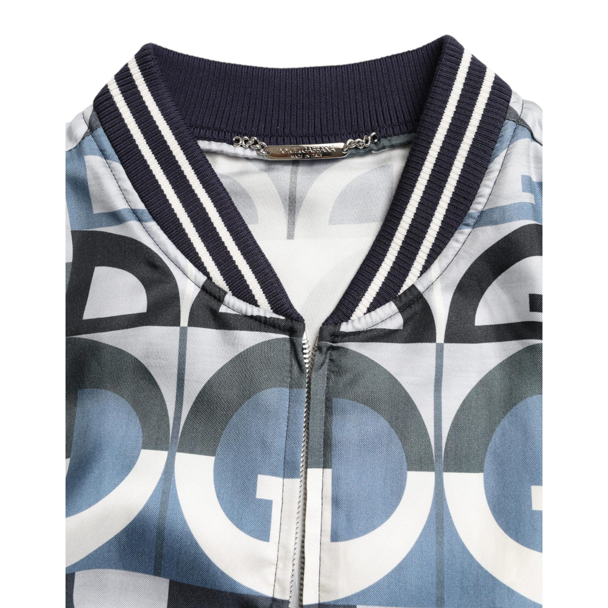 Dolce & Gabbana Multicolor Silk Bomber Jacket - Classic Elegance