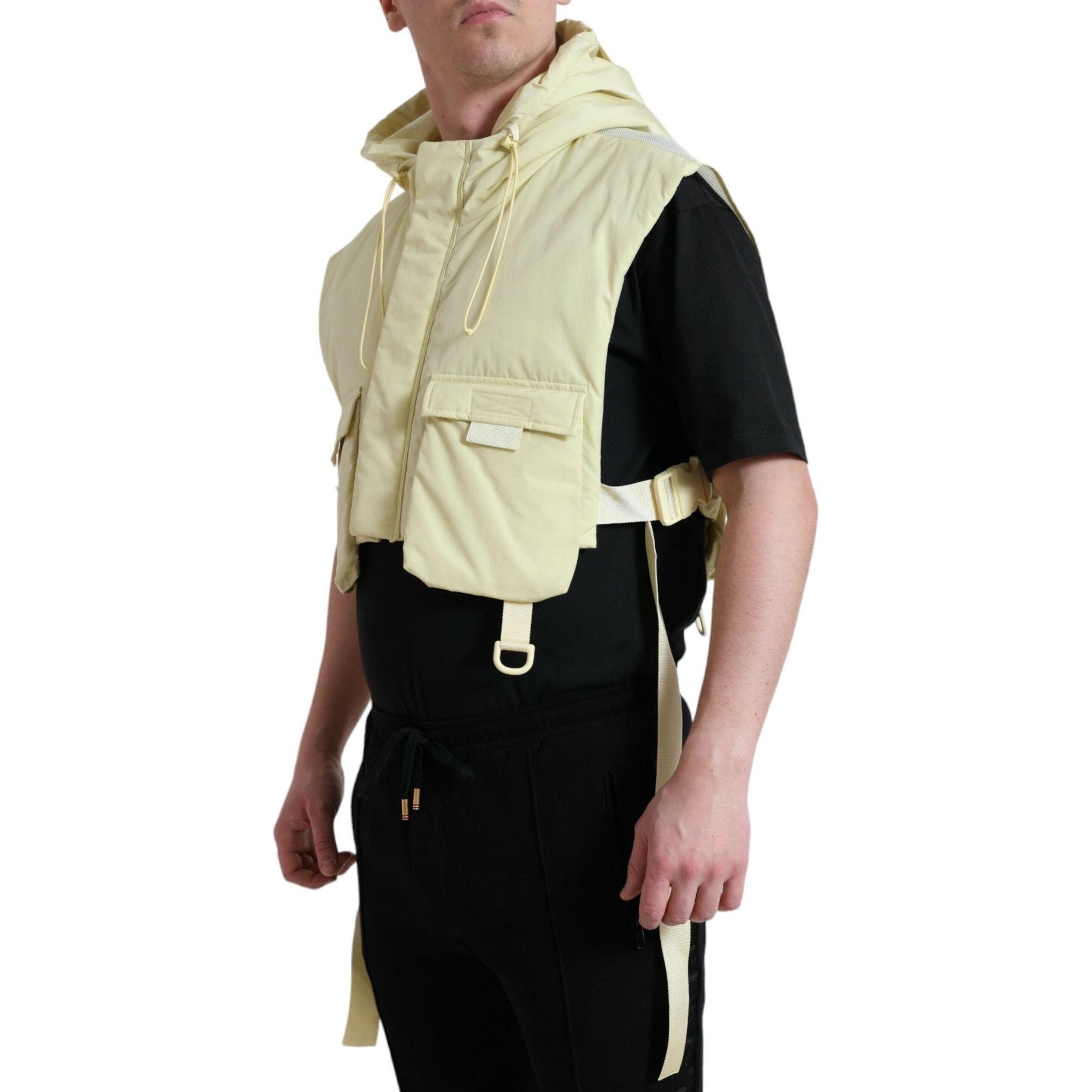Dolce & Gabbana Sunshine Yellow Hooded Vest Jacket