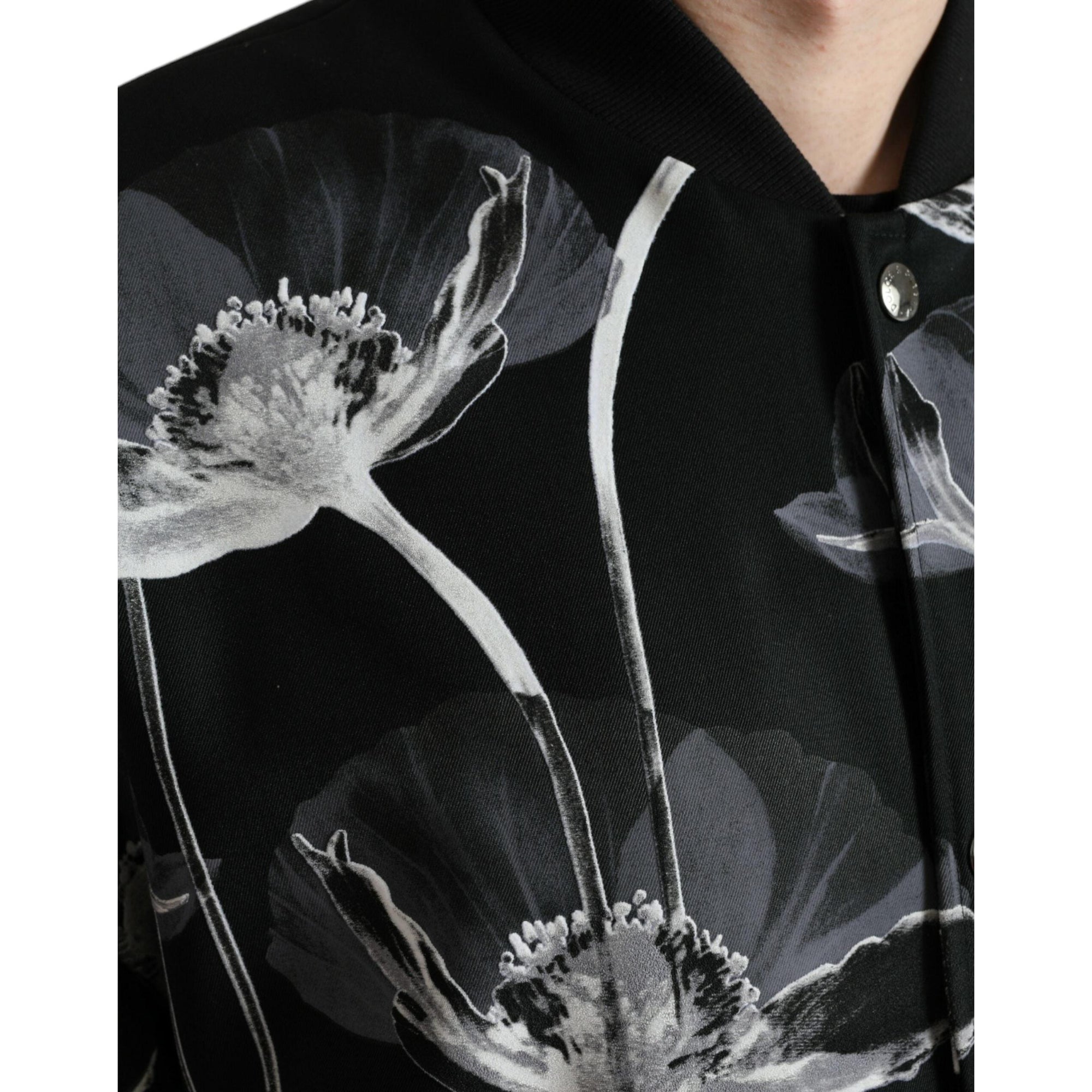 Dolce & Gabbana Elegant Floral-Print Bomber Jacket