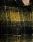 Dolce & Gabbana Chic Plaid Long Coat in Sunshine Yellow