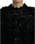 Dolce & Gabbana Sequin Embellished Black Pullover