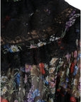 Dolce & Gabbana Elegant Floral Silk Blouse with Lace Trim