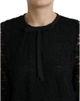 Dolce & Gabbana Elegant Floral Lace Long Sleeve Top