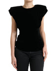 Dolce & Gabbana Velvet Exaggerated Shoulder Top