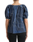 Dolce & Gabbana Elegant Cotton Denim Blouse Top