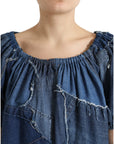 Dolce & Gabbana Elegant Cotton Denim Blouse Top