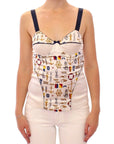 Dolce & Gabbana White Sailor Motif Stretch Tank Top