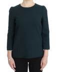 Dolce & Gabbana Enchanted Sicily Green Wool Silk Blend Blouse
