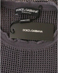 Dolce & Gabbana Elegant Crew-Neck Netted Sweater in Light Purple