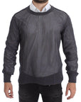 Dolce & Gabbana Elegant Crew-Neck Netted Sweater in Light Purple