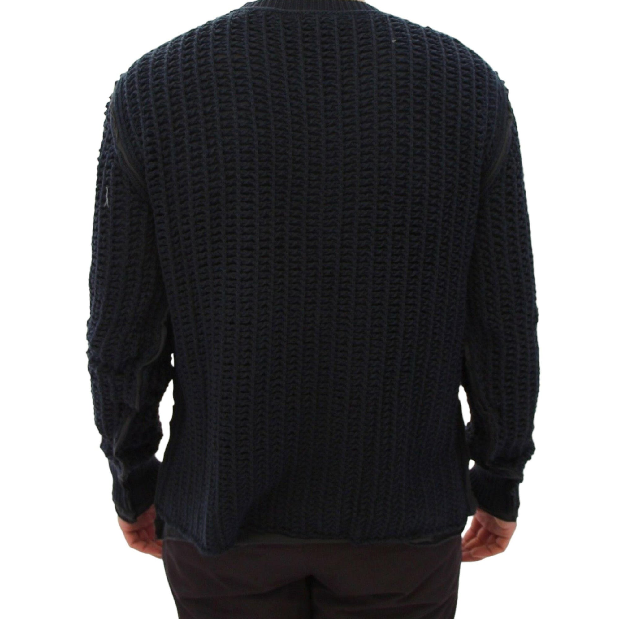 Dolce & Gabbana Elegant Blue and Black Layered Sweater