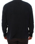 Dolce & Gabbana Elegant Blue and Black Layered Sweater