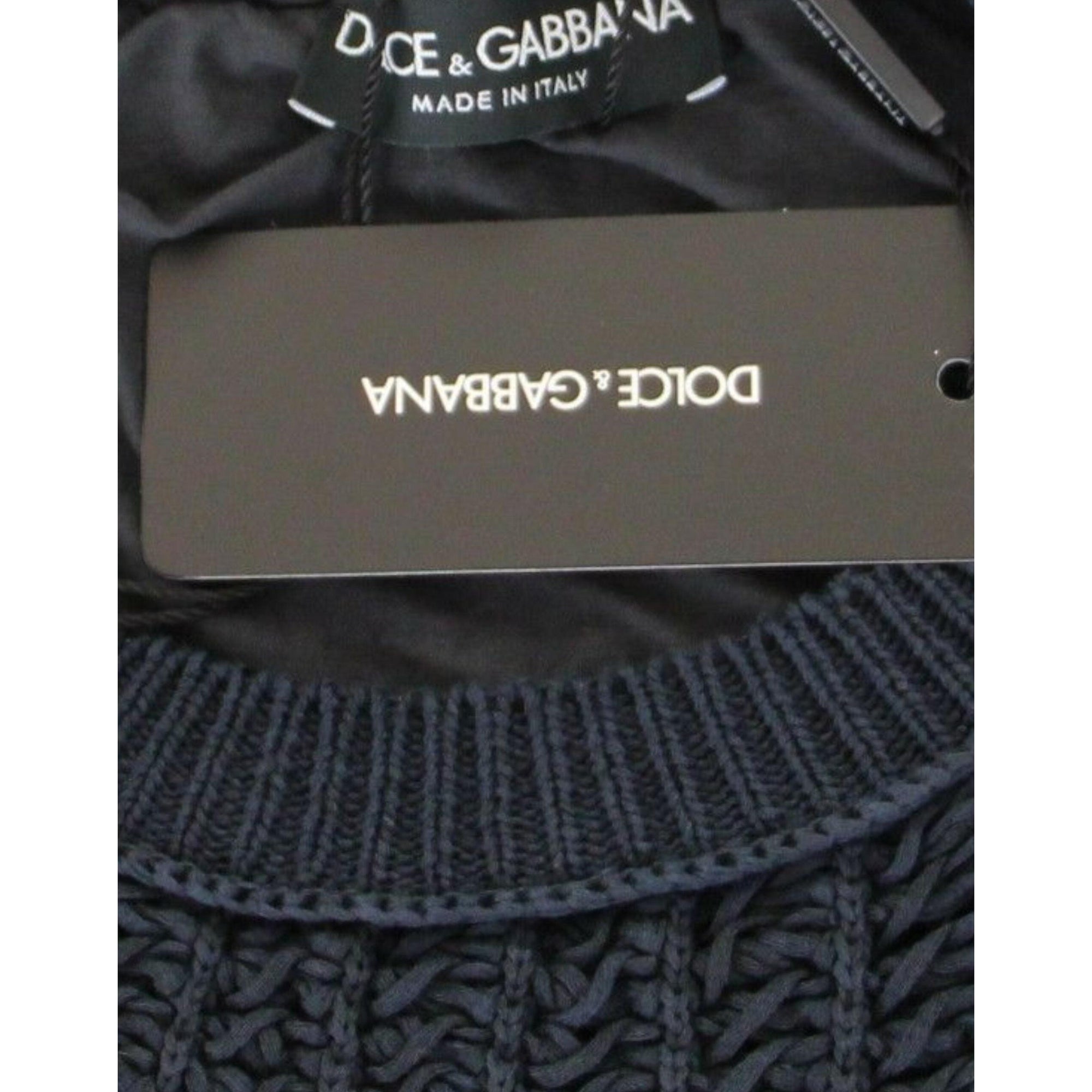 Dolce & Gabbana Elegant Blue and Black Layered Sweater