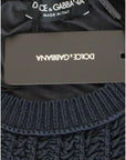 Dolce & Gabbana Elegant Blue and Black Layered Sweater