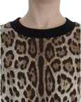 Dolce & Gabbana Elegant Leopard Print Short Sweater Top