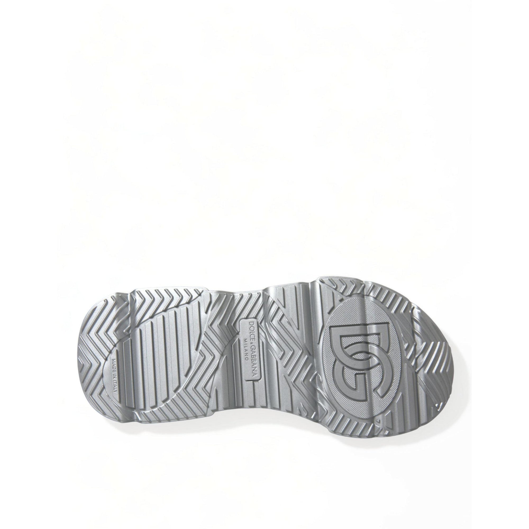 Dolce & Gabbana Elegant Silver Calfskin Leather Sneakers
