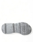 Dolce & Gabbana Elegant Silver Calfskin Leather Sneakers
