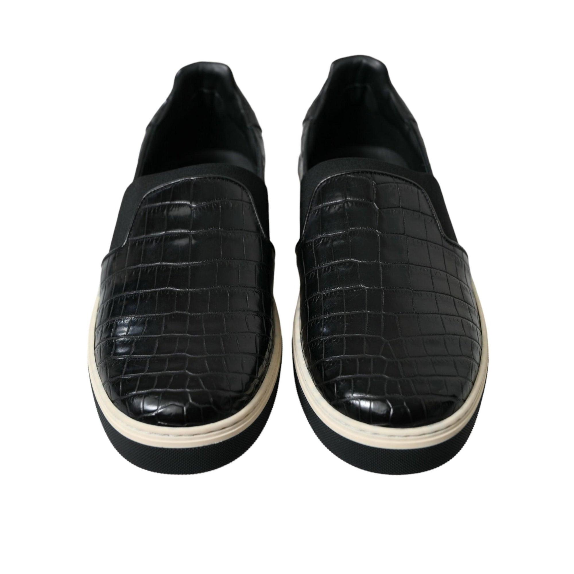 Dolce & Gabbana Elegant Crocodile Leather Low-Top Sneakers