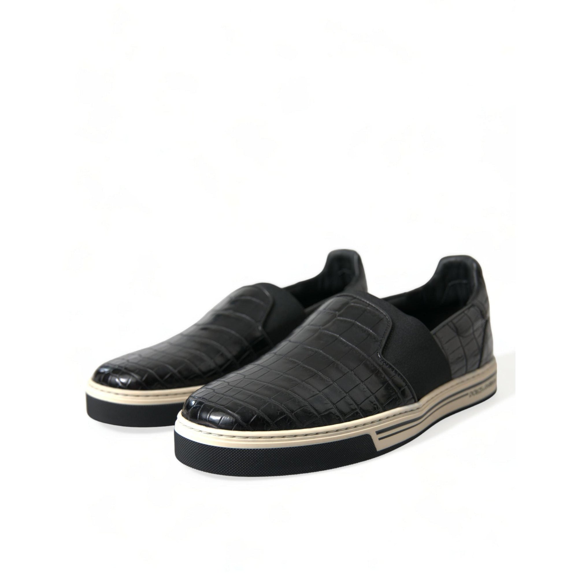 Dolce & Gabbana Elegant Crocodile Leather Low-Top Sneakers