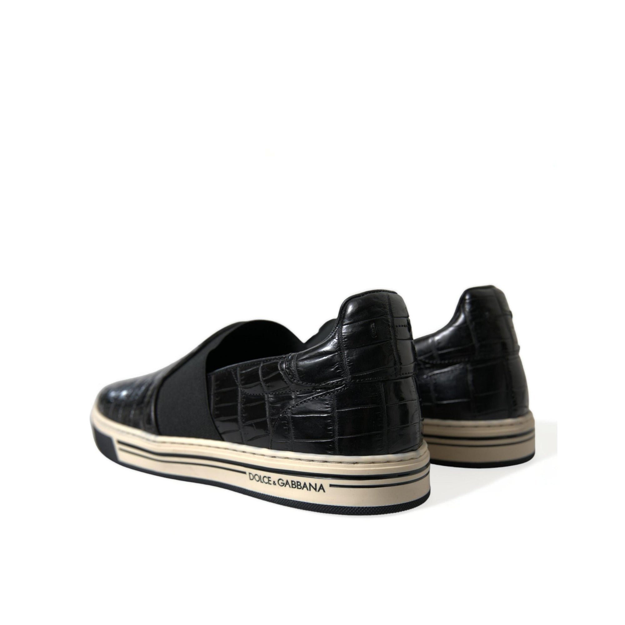 Dolce & Gabbana Elegant Crocodile Leather Low-Top Sneakers