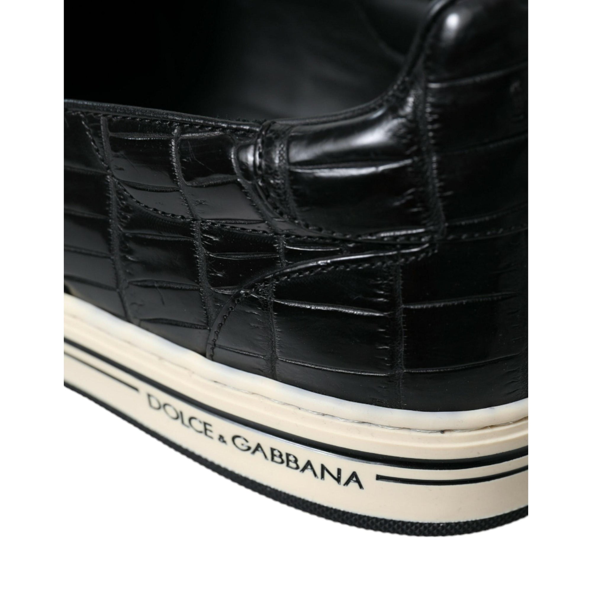 Dolce & Gabbana Elegant Crocodile Leather Low-Top Sneakers