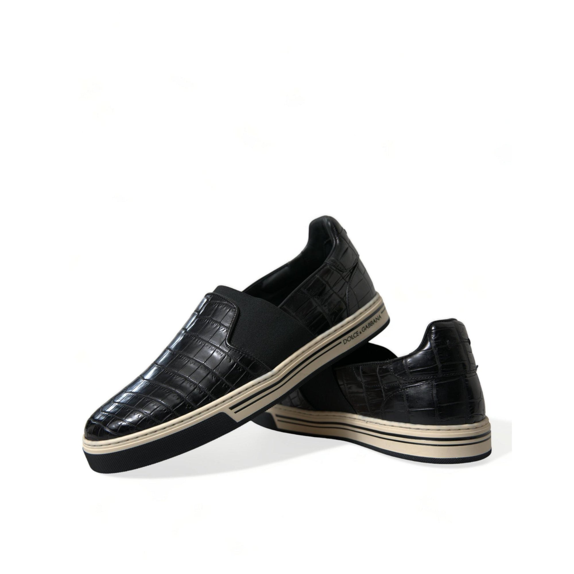 Dolce & Gabbana Elegant Crocodile Leather Low-Top Sneakers